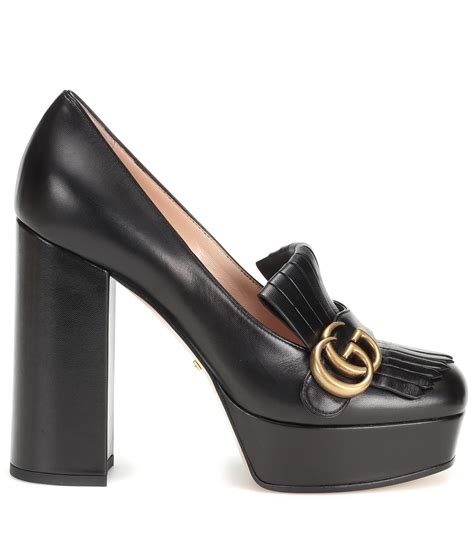 gucci black vernice leather high heel pumps|Gucci marmont mid heel pump.